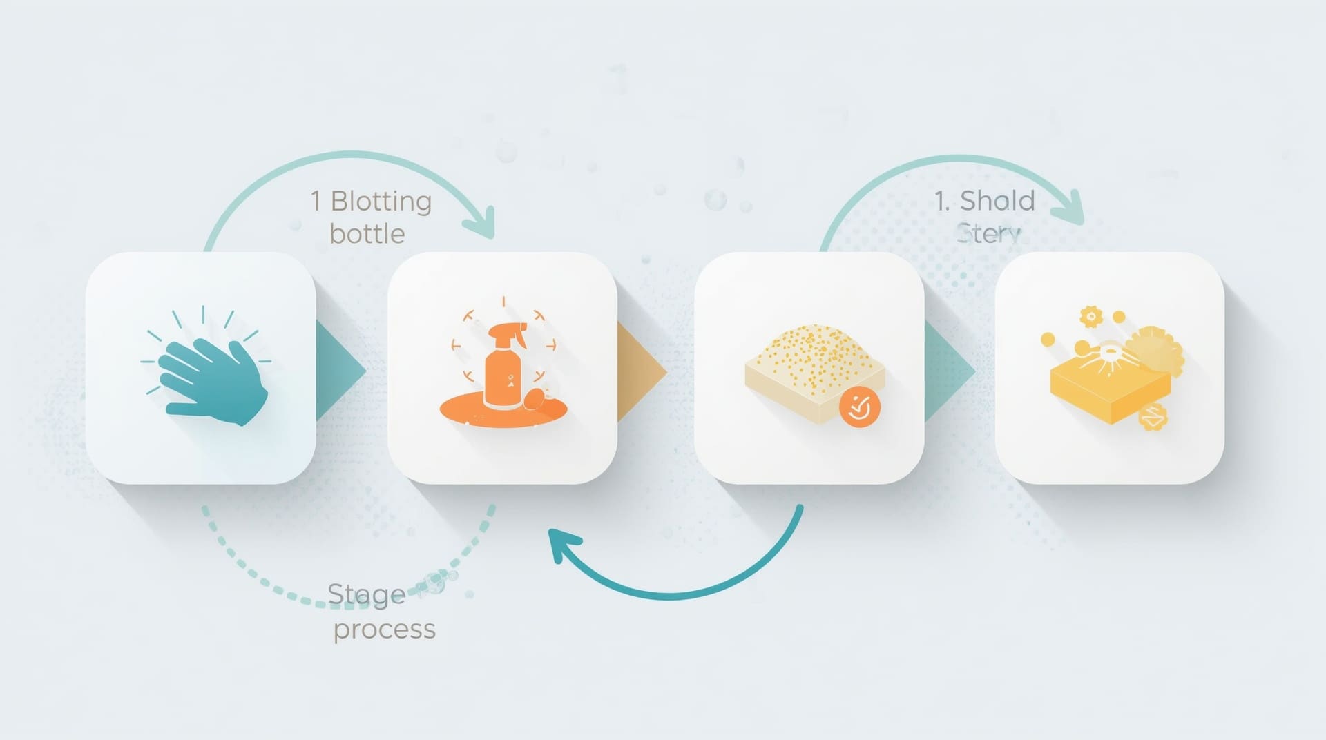 Step by step infographic process for removing a fresh urine stain from mattress